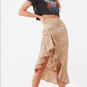 Satin Cheetah Print Skirt